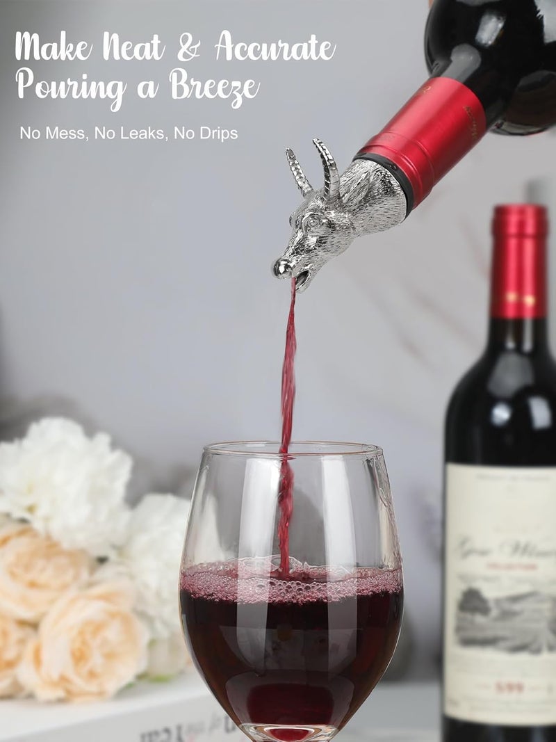 sodknow Wine Pourer for Wine Bottles, Stainless Steel Animal Bar Liquor Bottle Pourer Liquor Pour Spout for Liquor Bottles, Speed Pourer Wine Areator Spout Bottle Pourer for Alcohol (Bull) - Image 2